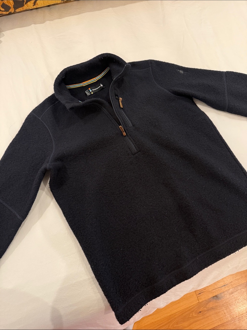 Smartwool Men's Black Quarter-Zip Wool Sweater